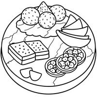 Italian appetizers of cured meats and cheese on a marble platter with figs. red currants. and cracke vector