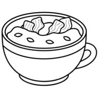 Loaded Baked Potato Soup with Sour Cream Cheese Bacon and Chives Creamy potato soup with garnish vector