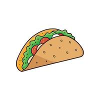 A deconstructed taco with layers of tortilla. seasoned beef. lettuce. cheese. tomatoes. and sour cre vector