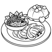 Classic Polish Christmas meal Mushrooms filled with meat bacon and cheese Empty space for text vector