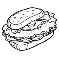 Close-up realistic photo featuring a gourmet avocado and bacon sandwich on a white background vector