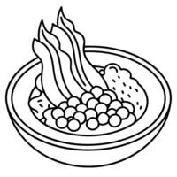 An authentic Latvian dish consisting of grey peas bacon and onion perfect for a copy space image vector