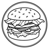 Irish burger with meat veggies and bacon on rustic backdrop perfect for copy space image vector