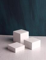 box mock up square photo product cube realistic white smart object packaging background board shadow