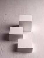box mock up square photo product cube realistic white smart object packaging background board shadow