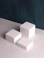box mock up square photo product cube realistic white smart object packaging background board shadow