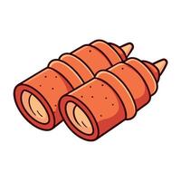 Bacon-wrapped chicken fillet pieces with both poultry for success and pork for happiness. vector