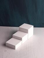 box mock up square photo product cube realistic white smart object packaging background board shadow
