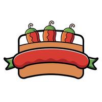 Homemade Bacon Wrapped Hot Dogs with Onions and Peppers. Creative Banner. Copyspace image vector