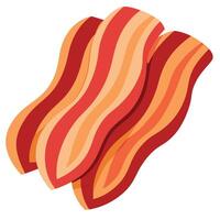 Close-up of perfectly prepared slices of bacon. providing an unparalleled flavor for true gourmets. vector