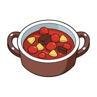 Beef Bourguignon A stew made of beef braised in red wine often red Burgundy and beef broth vector