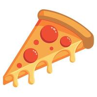 A slice of pizza with a crispy crust. melted cheese. and a tangy tomato sauce. It is isolated on a w vector