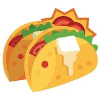 Breakfast tacos with hashbrowns. scrambled eggs and bacon topped with cheese and green onion vector