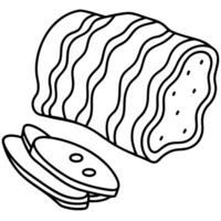 Italian and Spanish bacon. known as panceta curada. with a close-up texture of meat and fat slices. vector