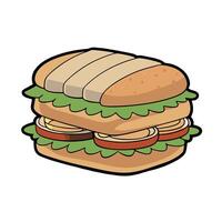 A set of grilled chicken sandwiches with lettuce and mayo isolated on a transparent background vector