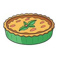 Delicious spinach and bacon quiche baked to perfection. ideal for brunch or a savory dinner option. vector