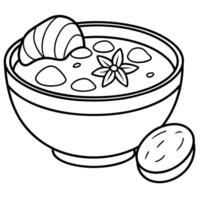 Indulge in the Creamy Leek Soup with a Savory Twist of Bac and a Generous Sprinkle of Cheese vector