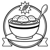 Homemade Cheeseburger Soup with Buns. Hot and Delicious Diet Soup on Background with Epicure Spoon. vector