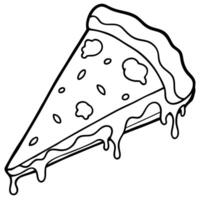 A slice of pizza with a crispy crust and melted cheese. It is isolated on a white background. vector