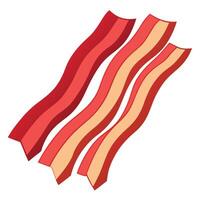Bacon Strips Arranged on a White Background vector
