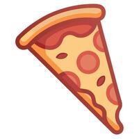 Bacon pizza slice on transparent background vector