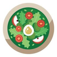 Kale salad with avocado bacon and feta vector