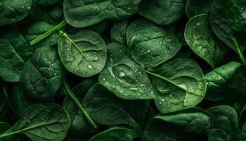 Spinach green closeup leaves pattern vegetable agriculture background photo