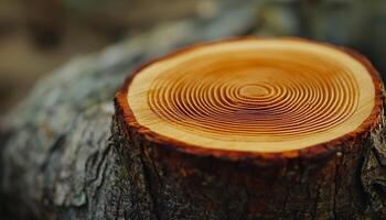 The lower part of the tree that was cut down blurred background photo