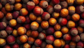 Acorn nut seamless pattern brown wallpaper background photo