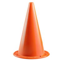 Orange traffic cone on flat surface transparent png