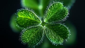 Clover green leaves macro photo closeup foliage petal nature background