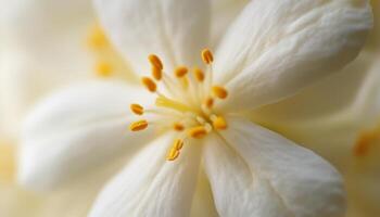 Jasmine flower macro photo closeup foliage petal nature background