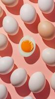 Boiled and chopped eggs white and yellow with different anomaly seamless pattern photo