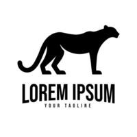 Silhouette of Jaguar Leopard Puma Lion Panther Cheetah Tiger logo design vector