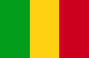 Mali flag. Flag of Mali sign isolated. National flag of Mali flat symbol icon for printing of any size. EPS 10 vector