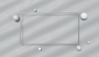 Square frame on fabric background. Abstract fashion wallpaper. Modern minimalist composition with silk curtains, woven fabric and square frames. 3D illustration. photo