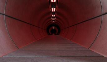 Future tunnel, sci fi spaceship corridor, science fiction background, technology tunnel corridor, 3d render photo