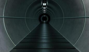 Future tunnel, sci fi spaceship corridor, science fiction background, technology tunnel corridor, 3d render photo