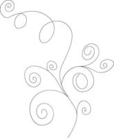 Abstract flower line art on white background vector
