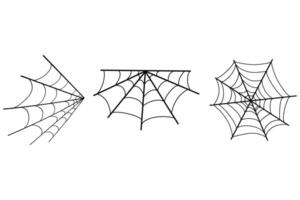 Set of spider web for Halloween. Halloween cobweb, frames and borders vector