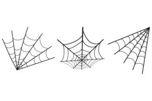 Set of spider web for Halloween. Halloween cobweb, frames and borders. Hand drawn illustrations vector