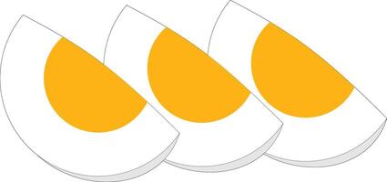 chopped boiled egg with angle mode vector