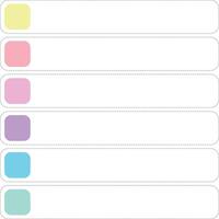 art list with square element and dashed line vector