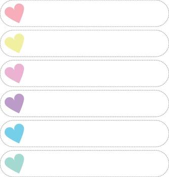 art list with heart element and dashed line vector