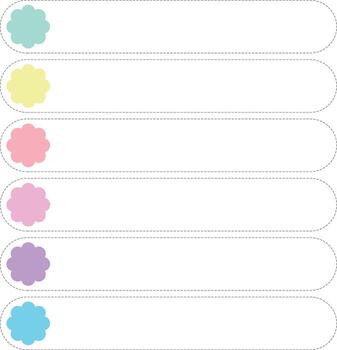 art list with flower element and dashed line vector