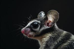 A sugar glider is looking at the camera photo