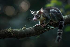 A small animal is sitting on a branch photo