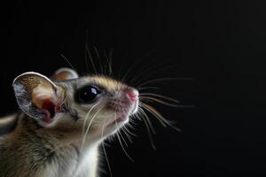 A close up of a small mouse with big eyes photo
