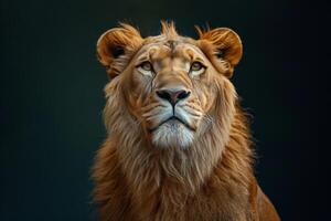 A lion is looking into the camera photo