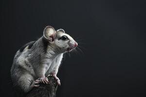 A small mouse is sitting on a branch photo